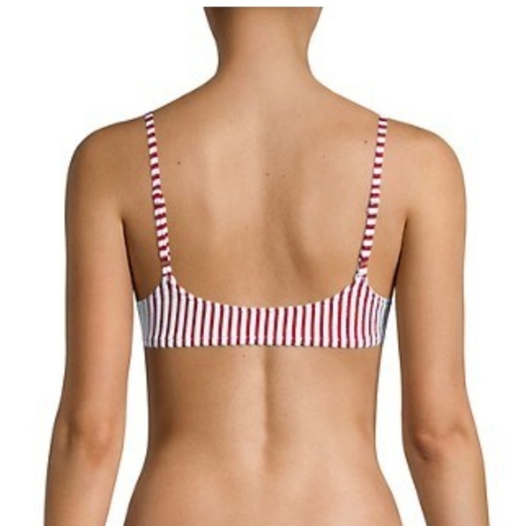 Saks 5th Ave Spiritual Gangster Red and white ribbed bikini top - Picture 2 of 3